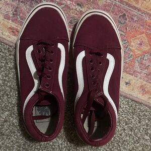 Vans Kids Shoes in Burgundy and White